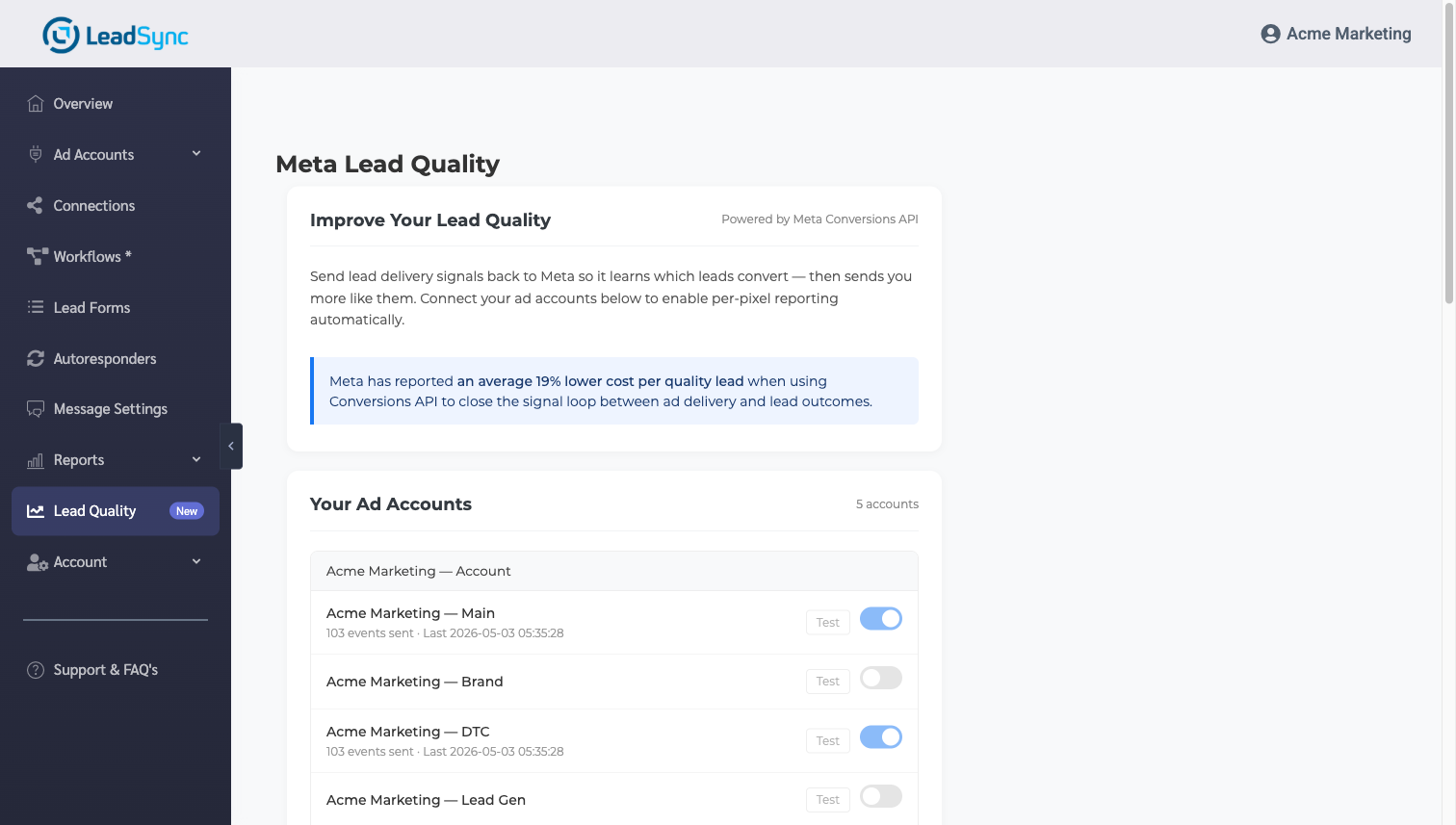 LeadSync lead quality