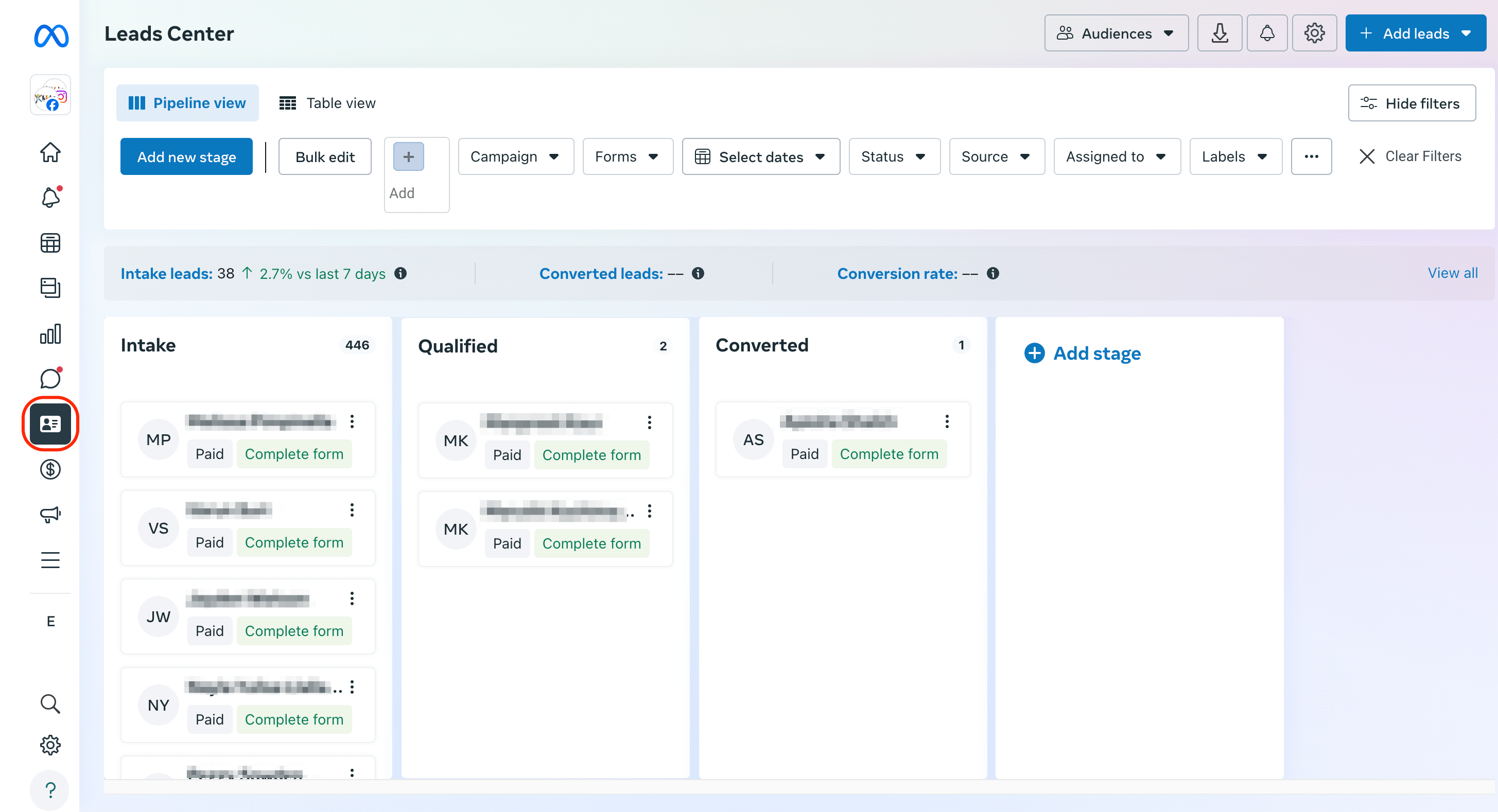 Using the Meta Leads Center as a CRM for Facebook Leads