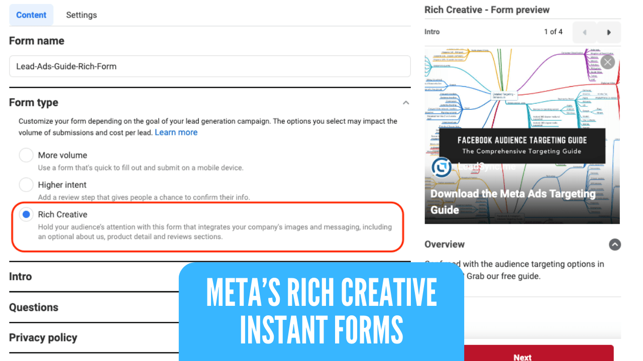 Using Facebook’s Rich Creative Instant Forms for Effective Lead Generation