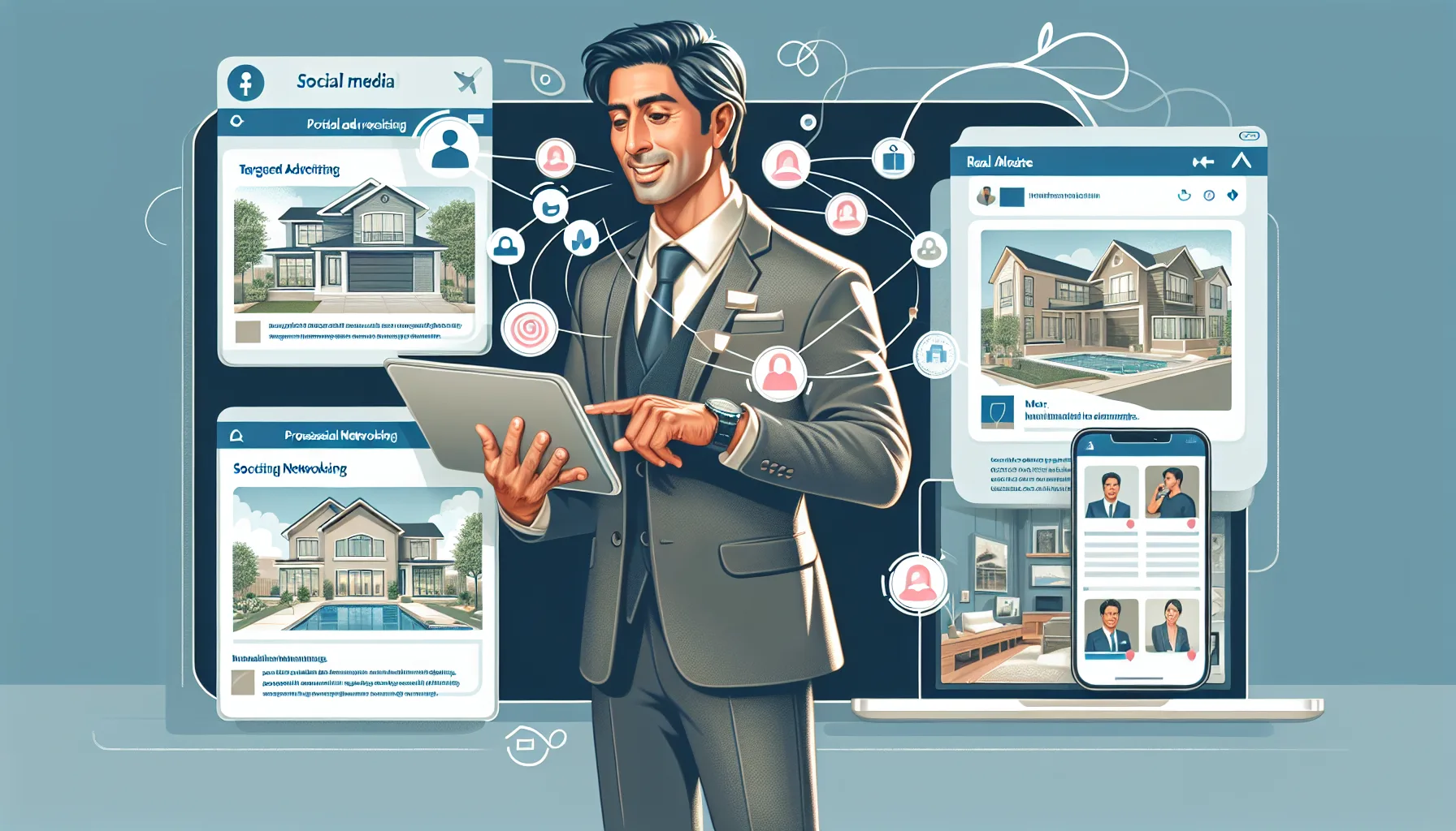 Illustration of leveraging social media for lead generation