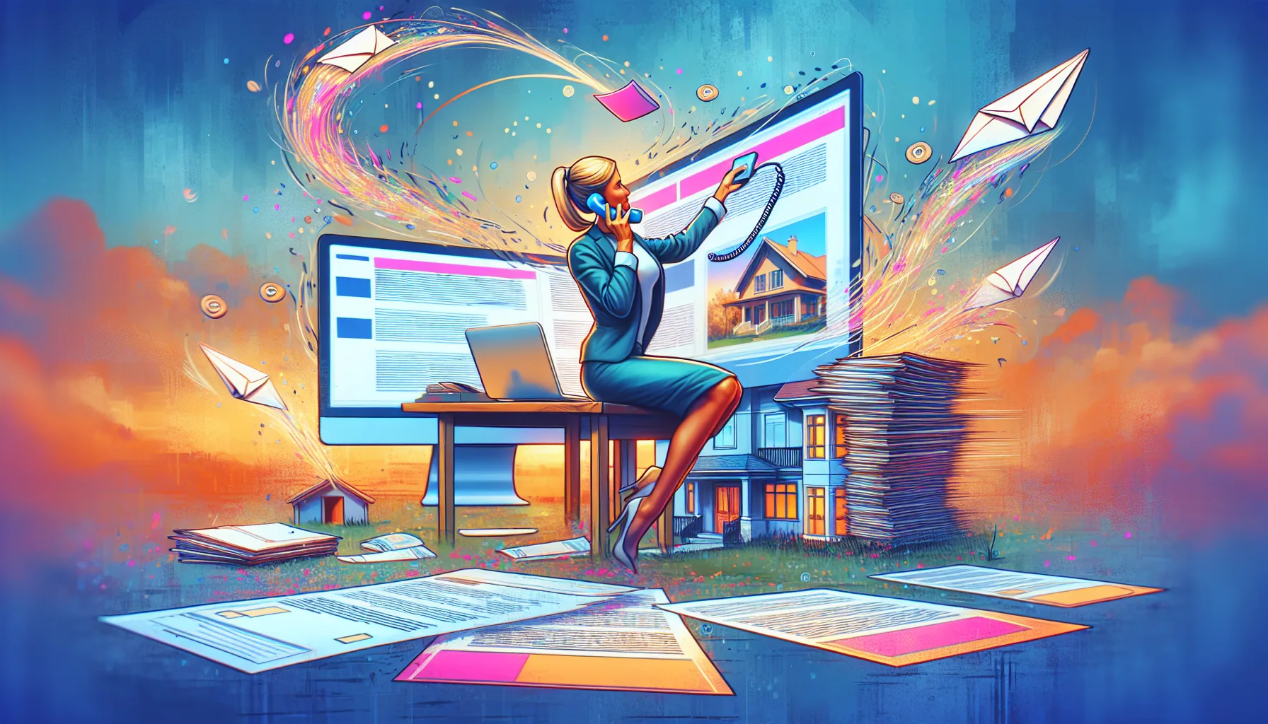 Illustration of real estate leads being generated