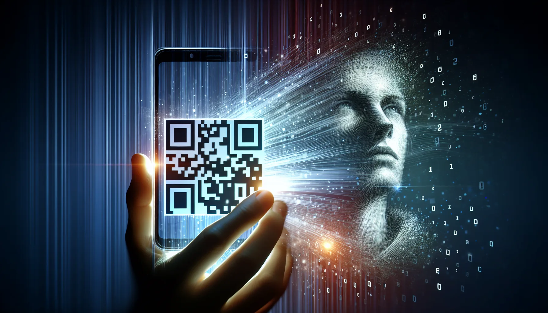 Illustration of a smartphone scanning a QR code