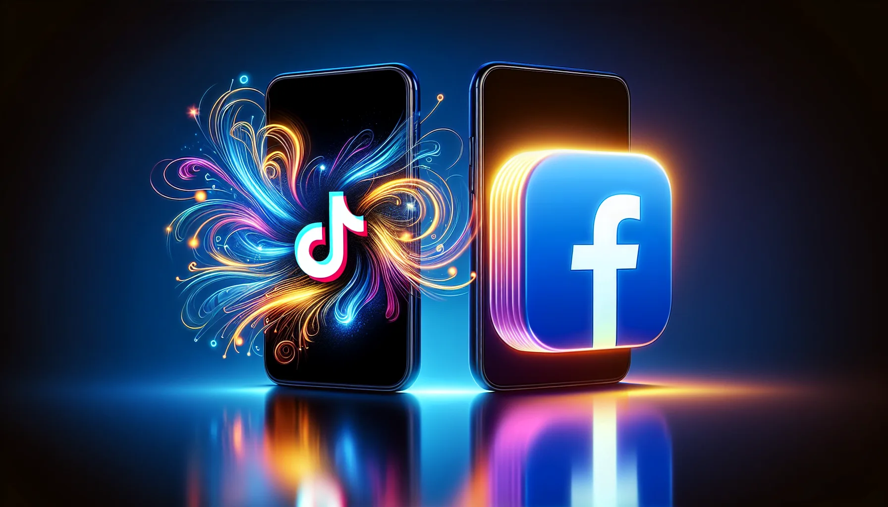 Illustration of a smartphone with TikTok and Facebook logos to represent advertising on social media platforms