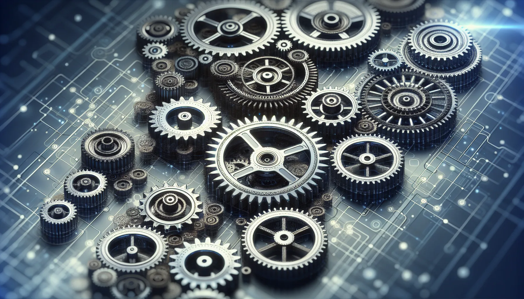 Illustration of interconnected gears representing the working of company email domain finders