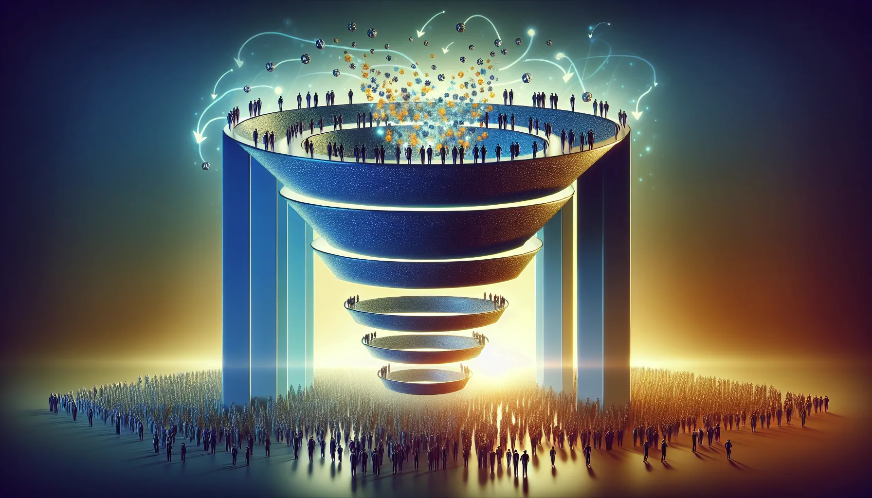 Illustration of a lead generation funnel