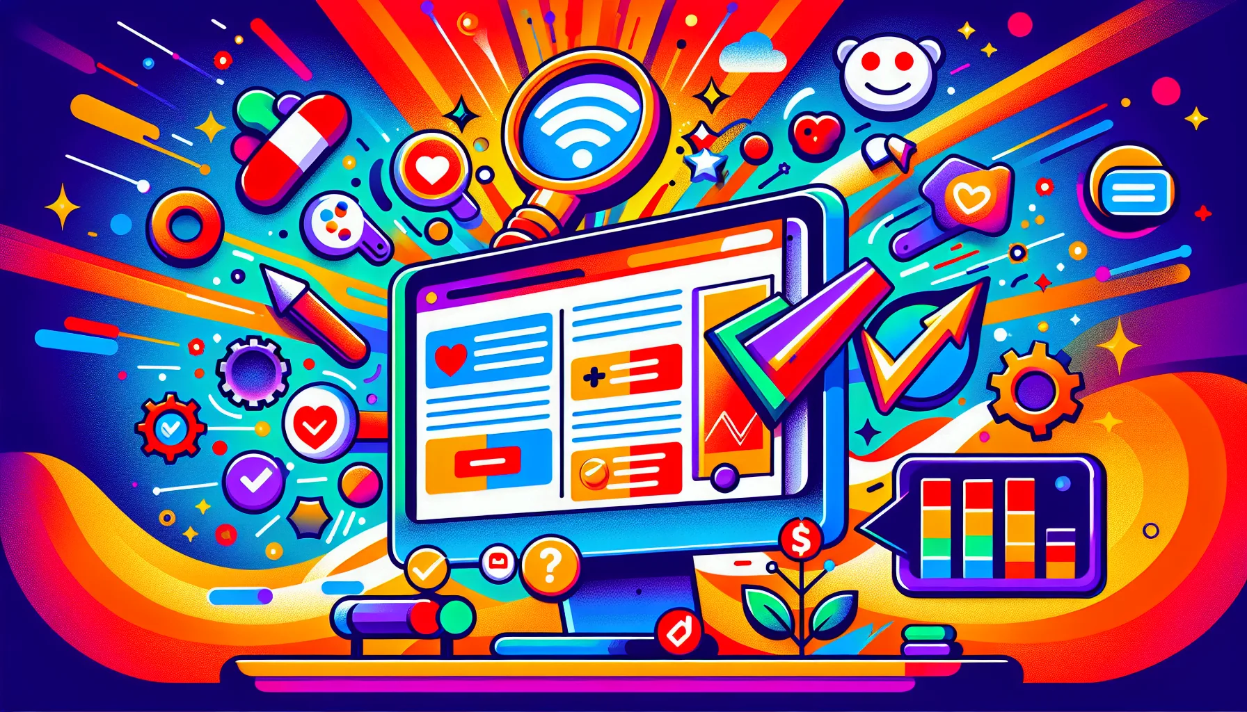 An illustration depicting the concept of lead generation ads on Reddit.