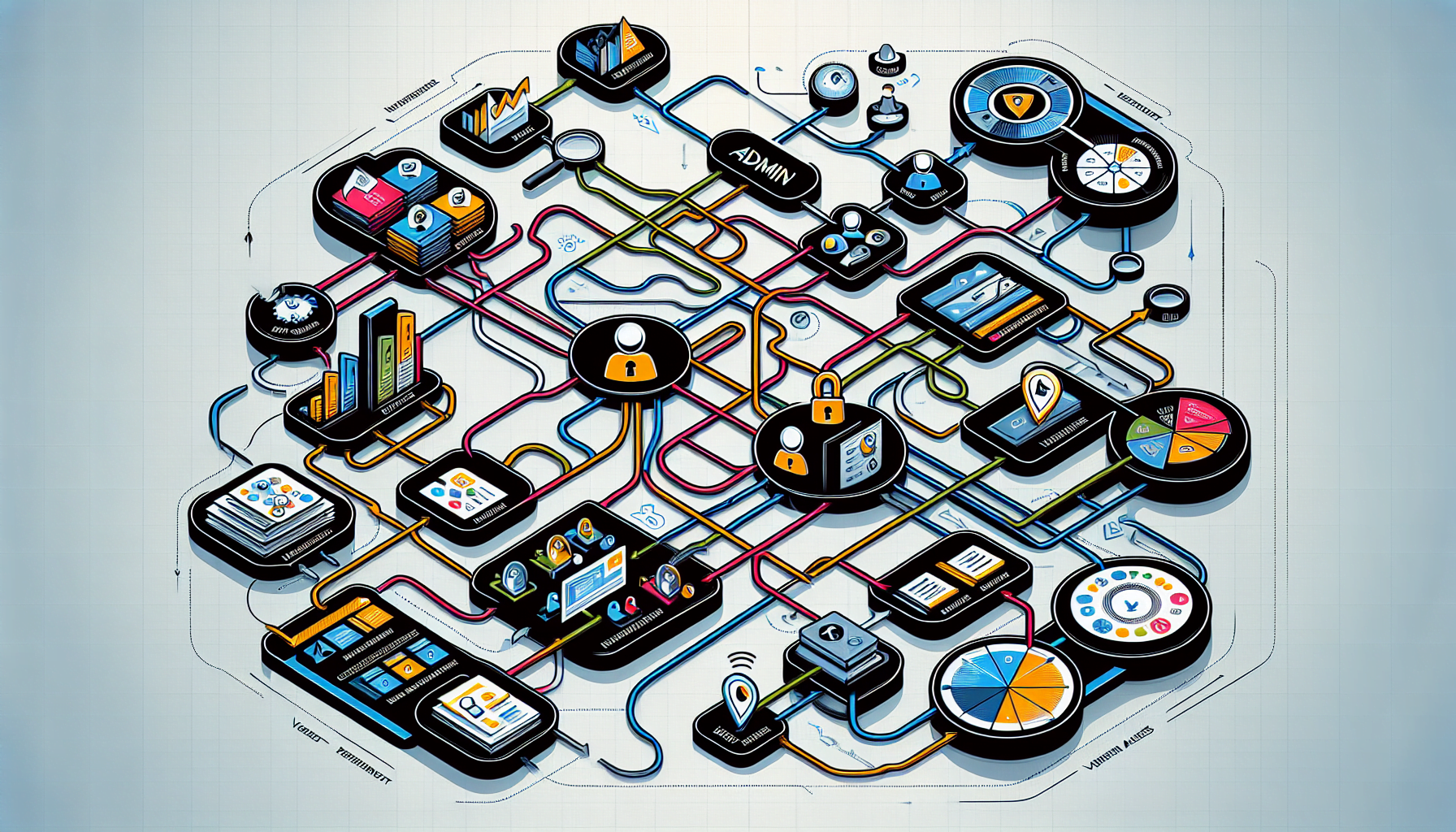 An illustration depicting admin access management in Meta Business Suite.