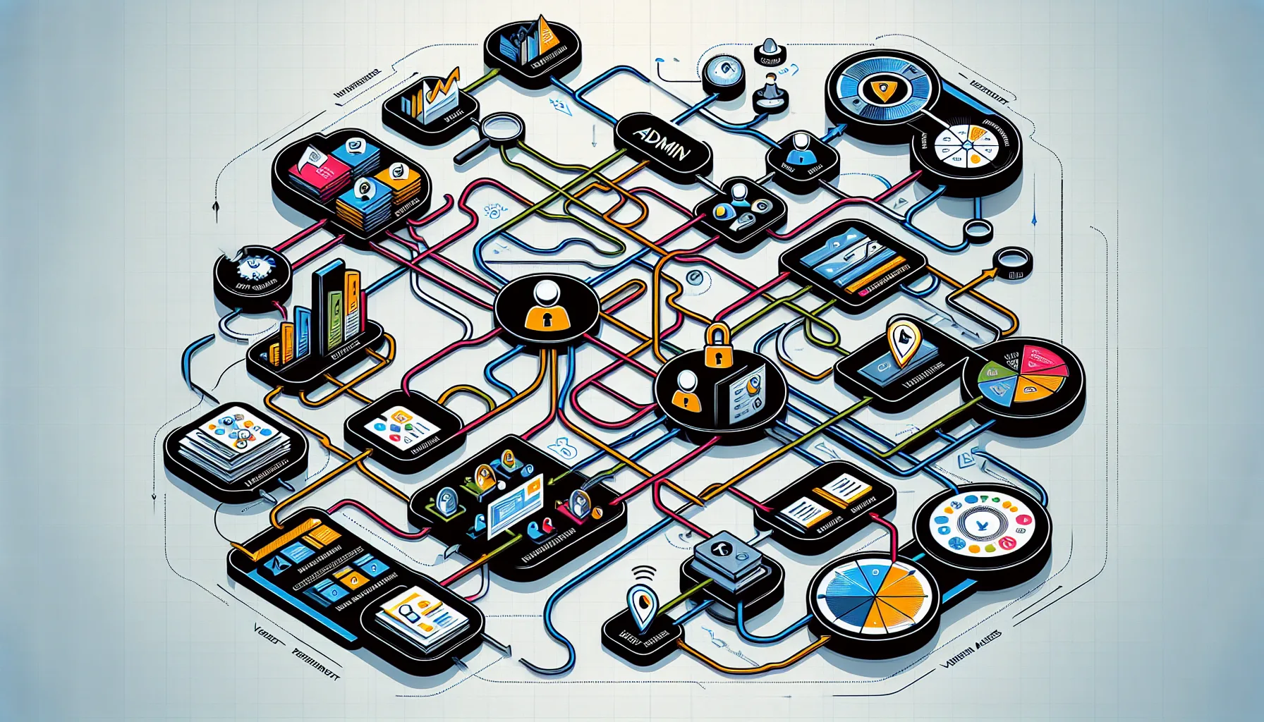 An illustration depicting admin access management in Meta Business Suite.