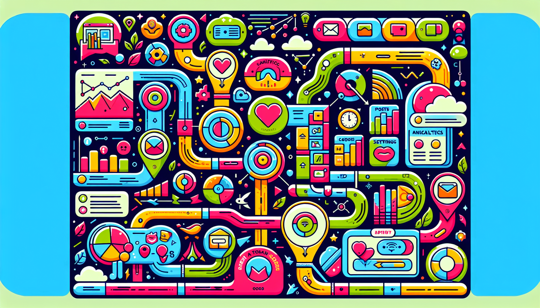 An illustration showing the Meta Business Suite interface with various features highlighted.