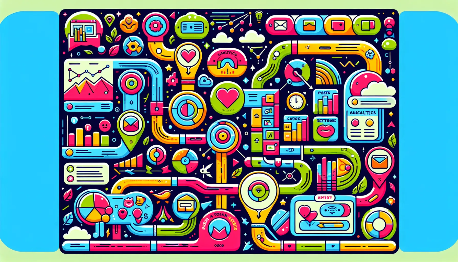 An illustration showing the Meta Business Suite interface with various features highlighted.