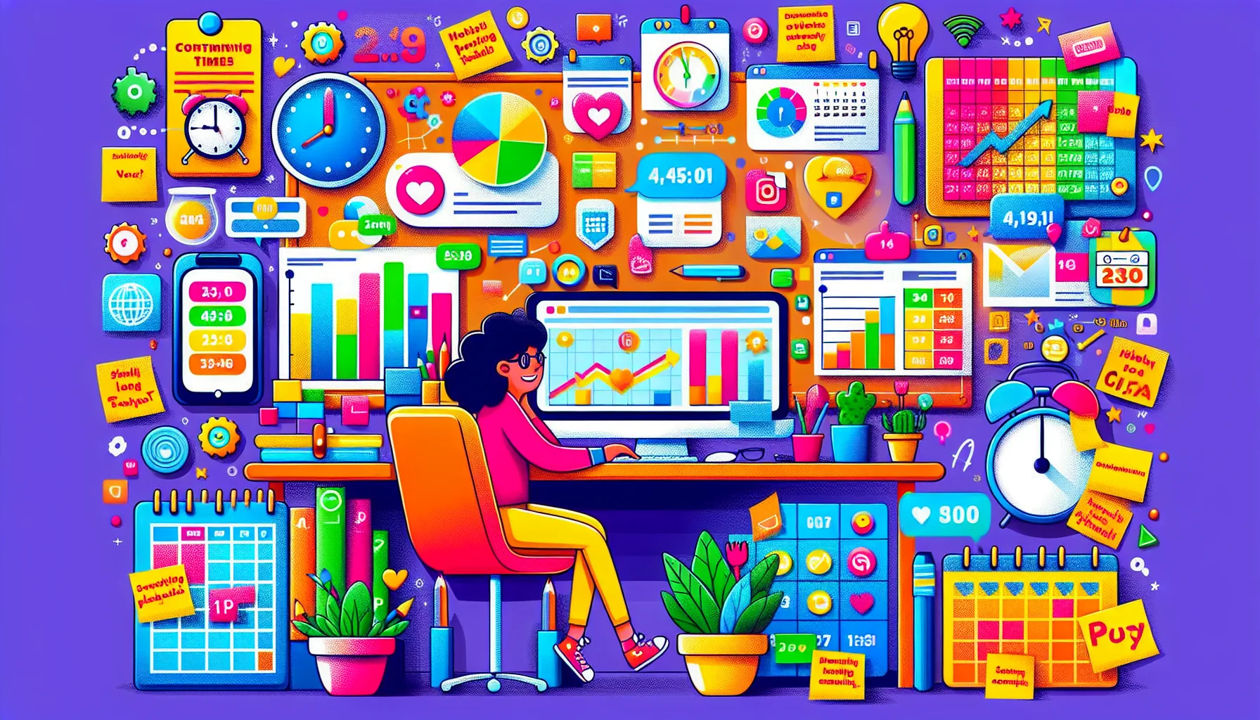 An illustration of best practices for scheduling Facebook posts.