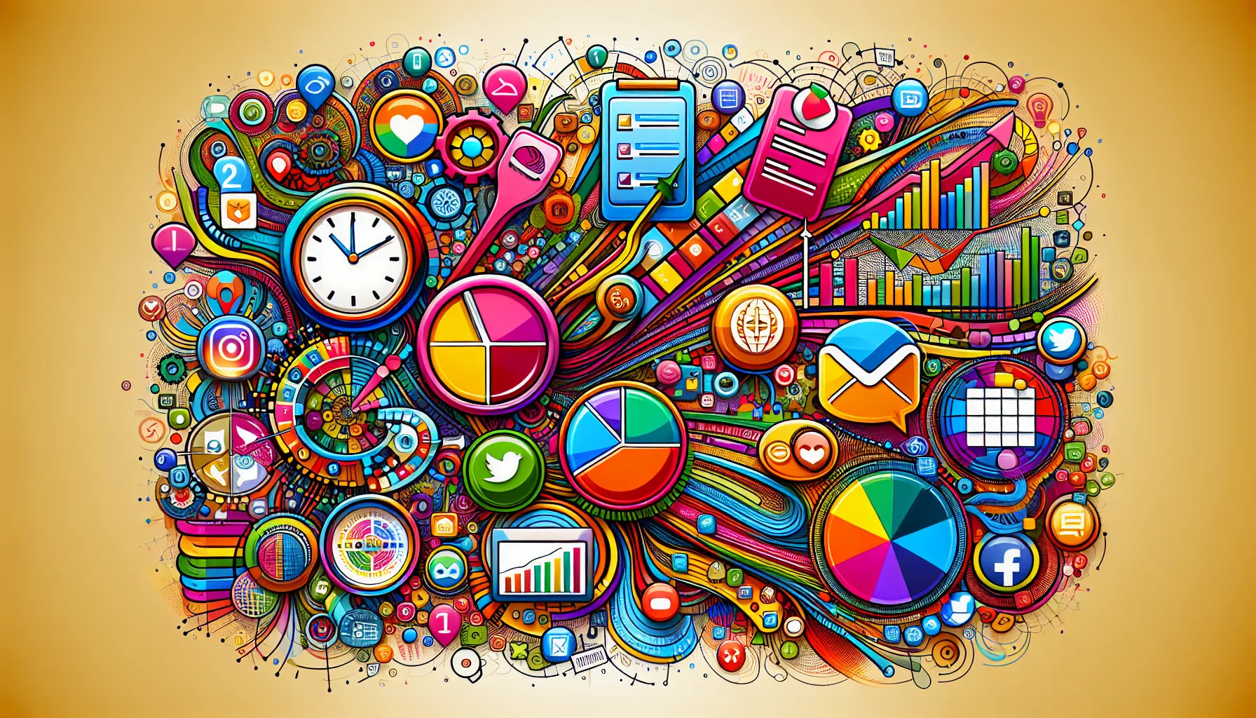 An illustration depicting various social media scheduling tools available for different needs.
