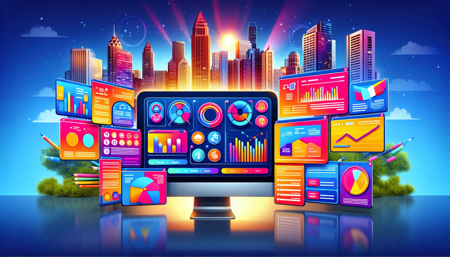 An illustration showing various real estate CRM software options for agents in 2024.