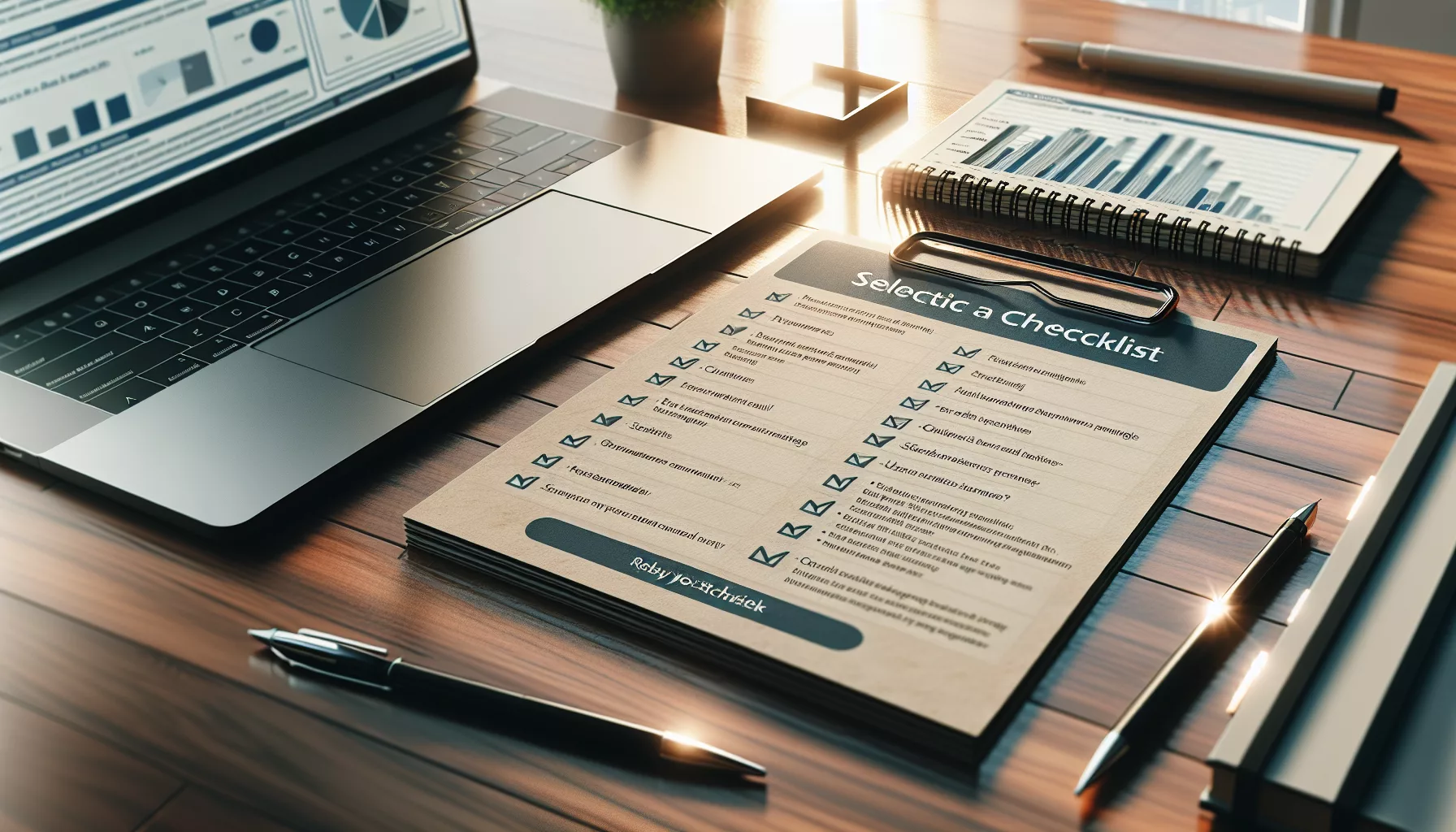 An illustration depicting a checklist for choosing the best CRM for real estate professionals in 2024.