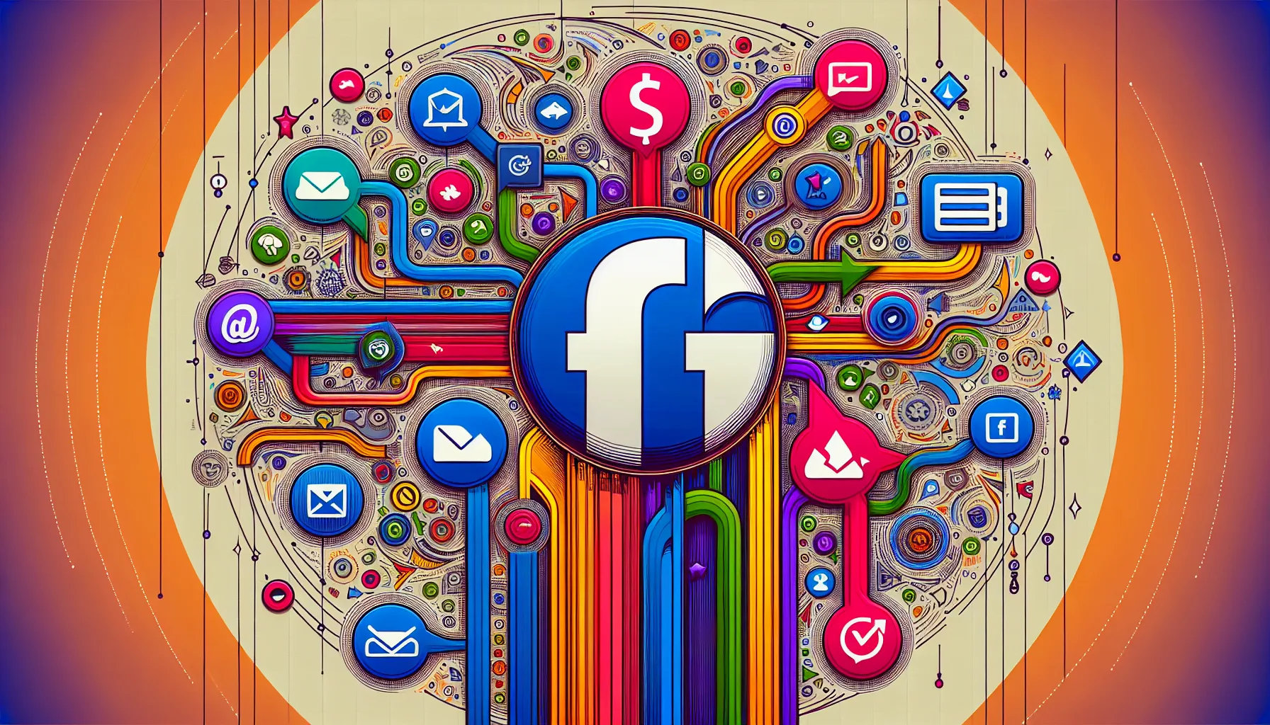 An illustration showing the process of downloading Facebook leads in different formats.