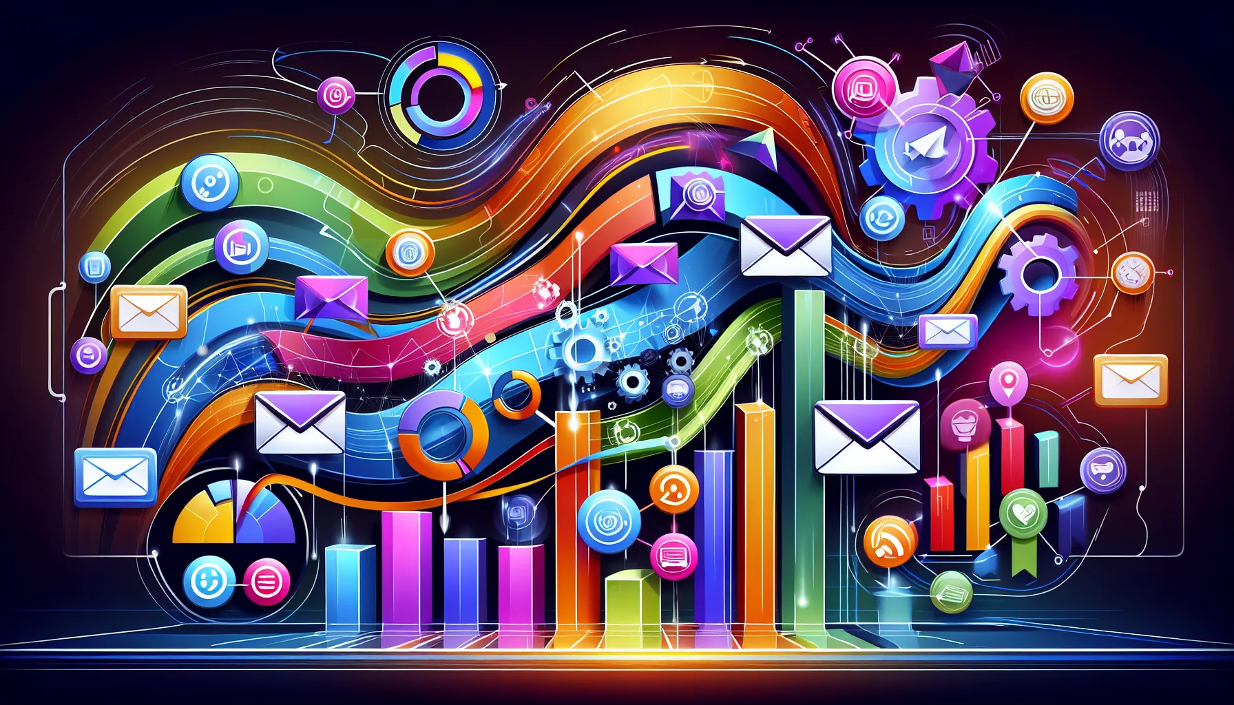 An illustration representing automation features in Keap CRM, ideal for lead management.
