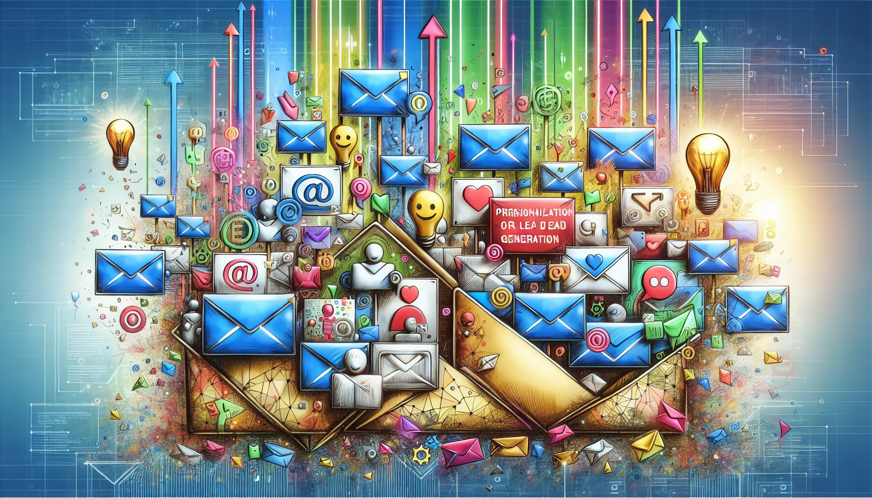 An illustration of an AI-enhanced email campaign targeting real estate leads.