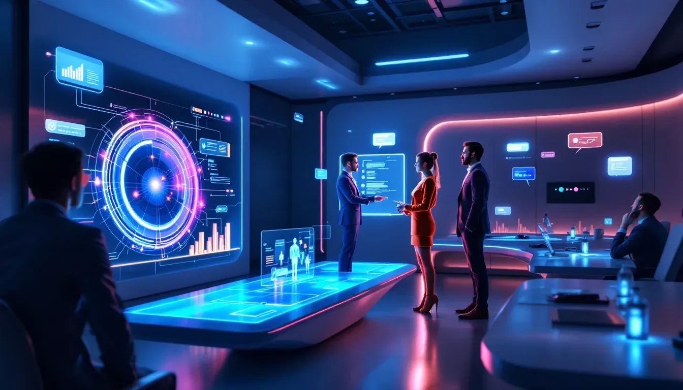 Future trends in AI outbound sales calls represented through innovative technology.