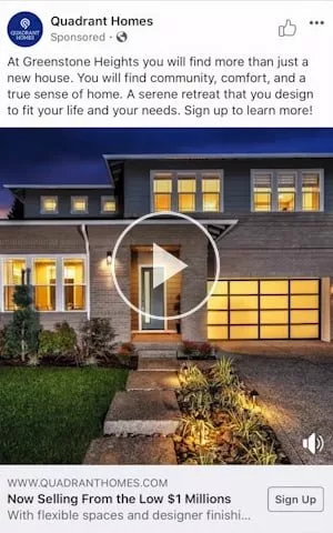 Quadrant Homes Facebook Ads