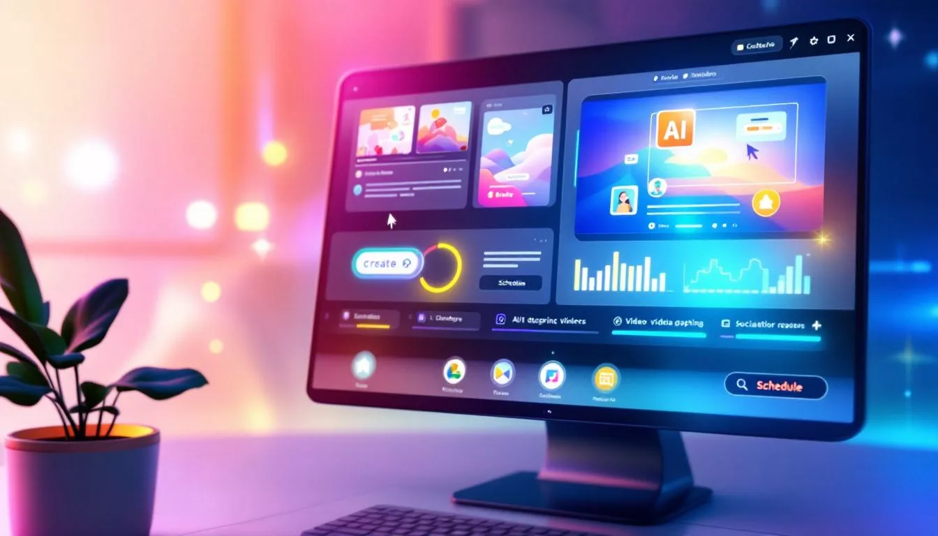 A selection of various AI tools for creating social media posts.