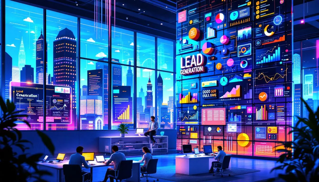 An infographic illustrating the lead sourcing process.