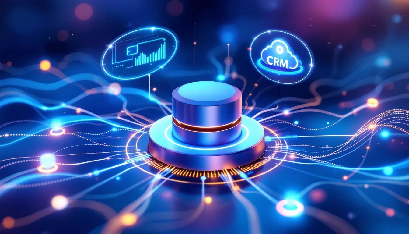 An image showing the integration of a B2B leads database with a CRM system.