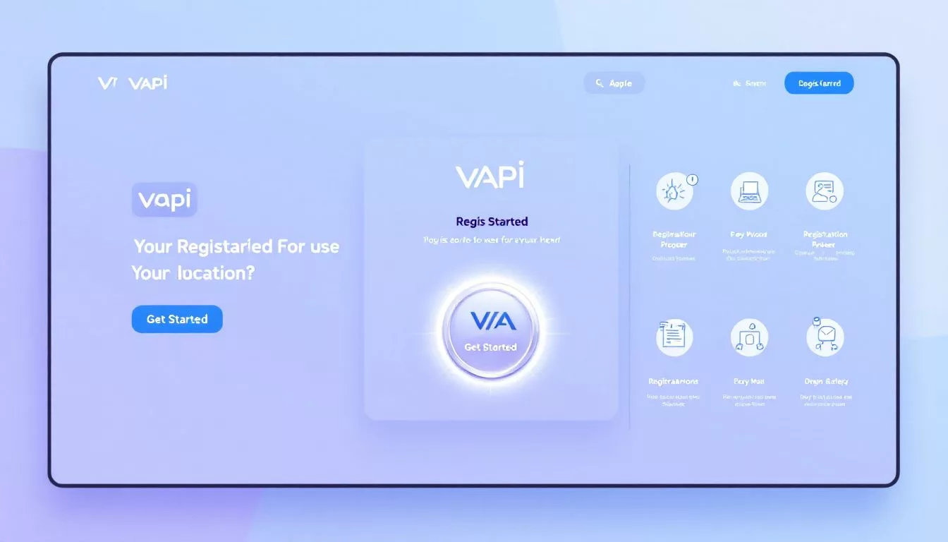 A screenshot of the Vapi dashboard, showing the registration process.