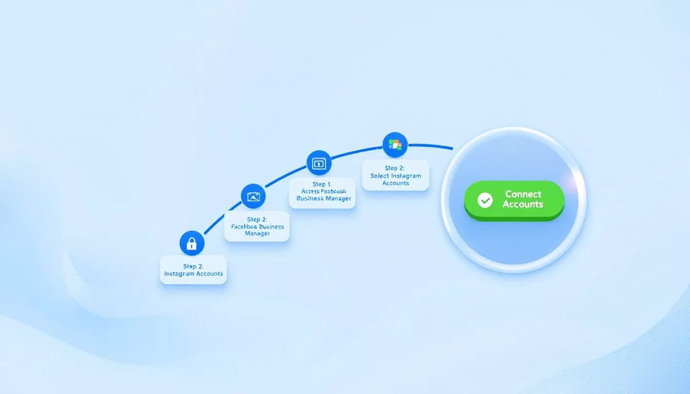 A visual representation of linking Instagram accounts to Facebook Business Manager.