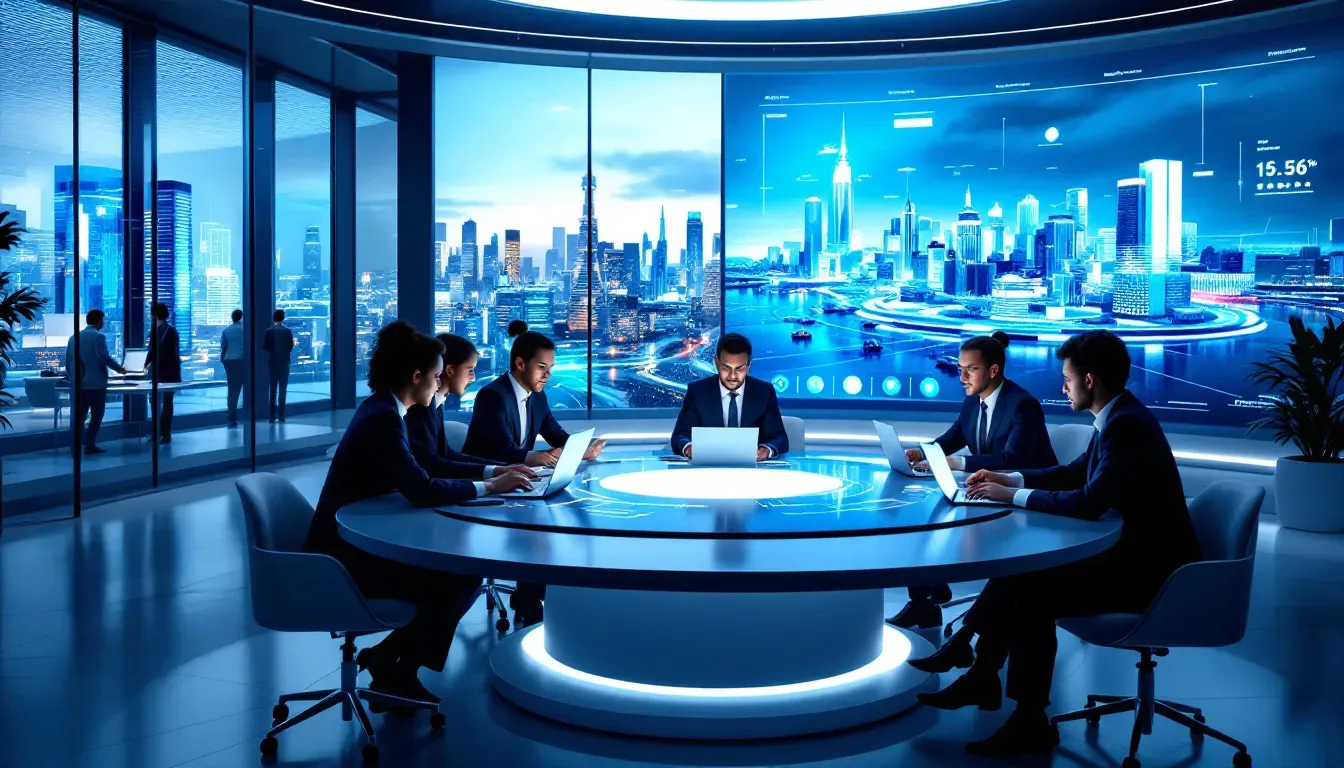 A real estate team collaborating using follow-up tools and software.