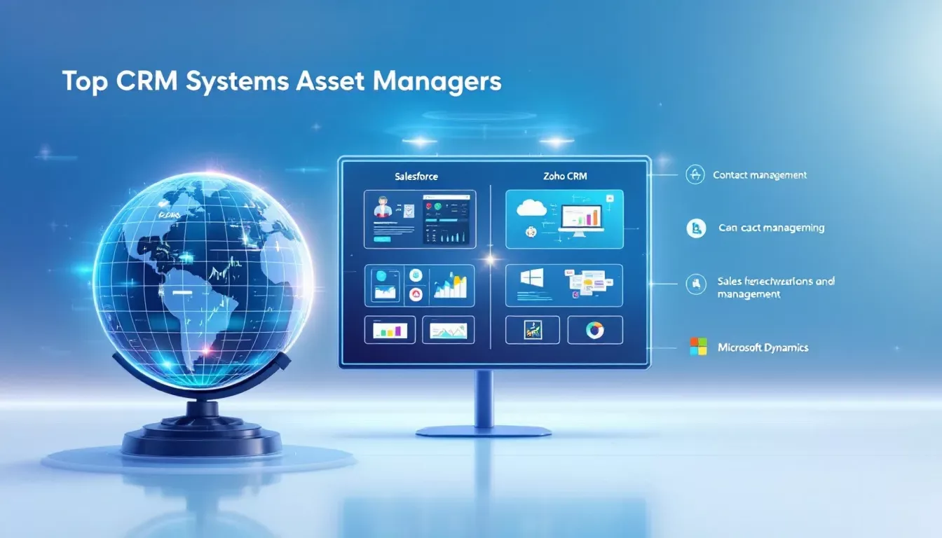 An overview of top CRM systems for asset managers, featuring various CRM interfaces.
