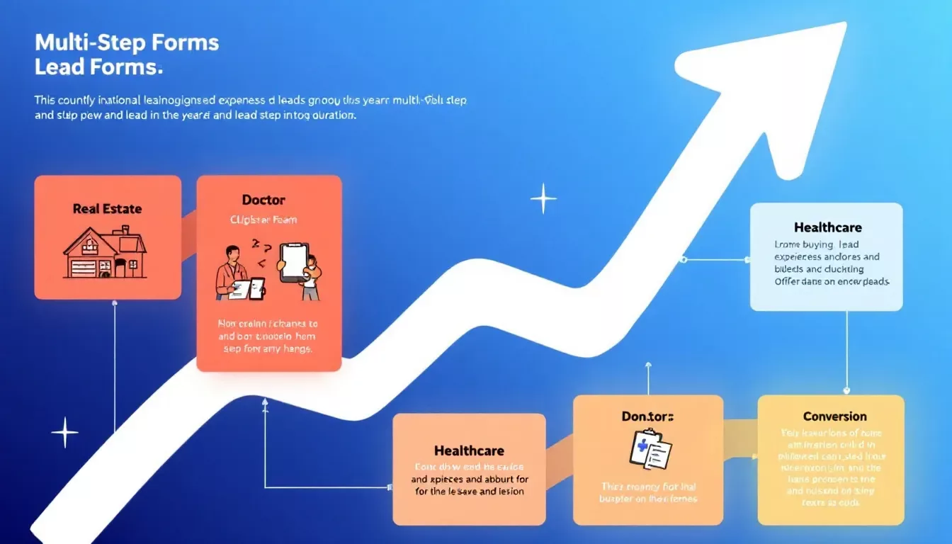 Examples of multi step lead forms used in different industries, including real estate and healthcare.