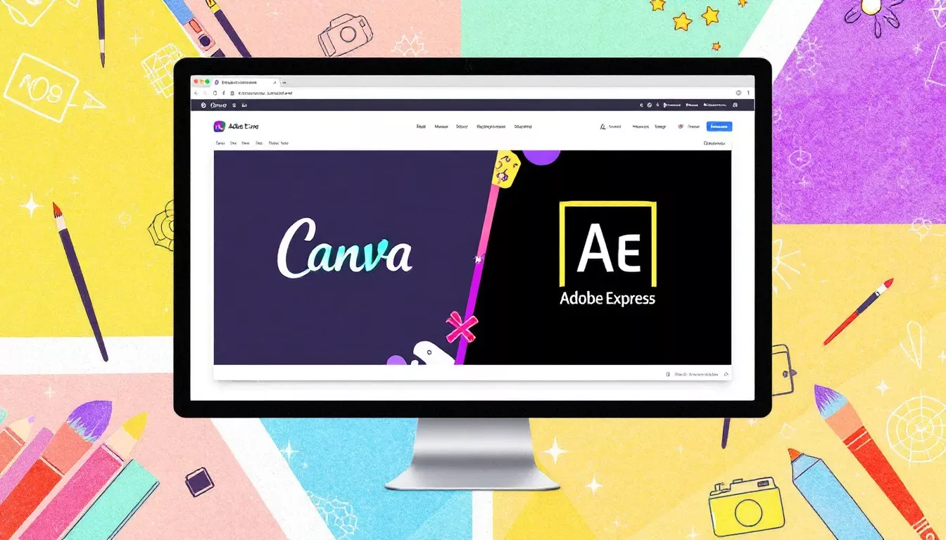 Tools for creating YouTube thumbnails, featuring Canva and Adobe Express.