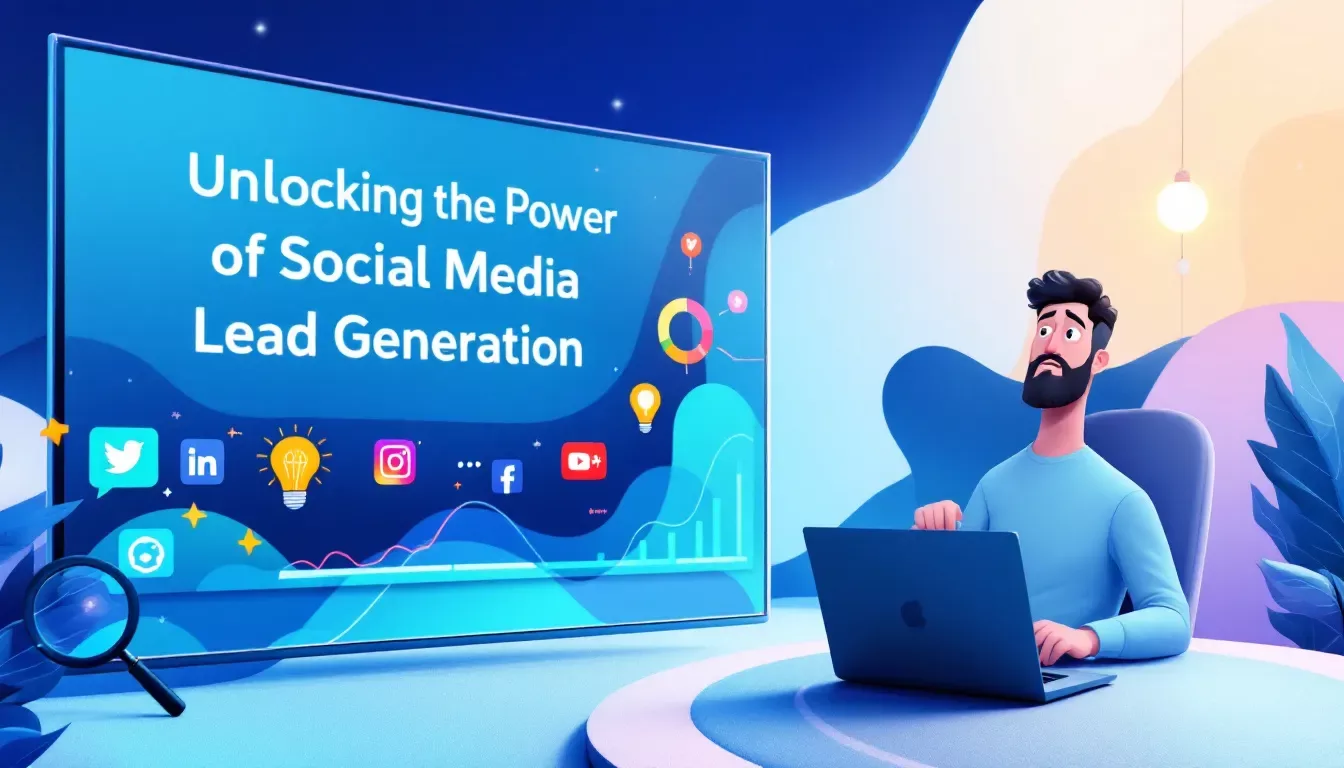 An illustration of social media marketing tactics to attract leads.