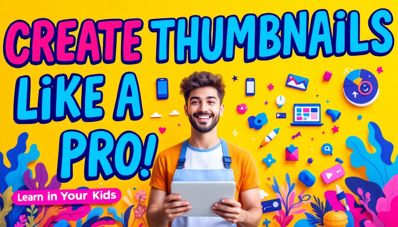 Steps to create YouTube video thumbnails with design tools.