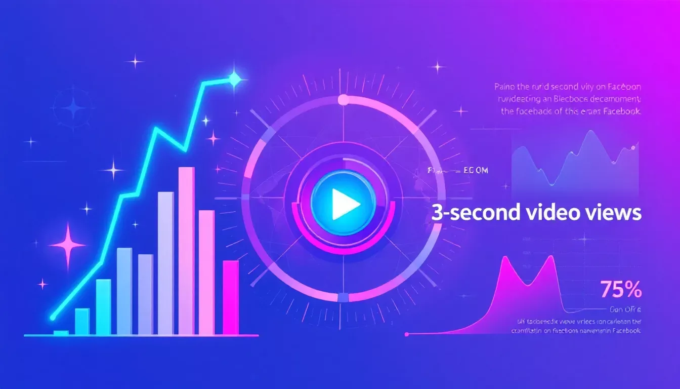 An infographic illustrating the concept of 3 second video views on Facebook.