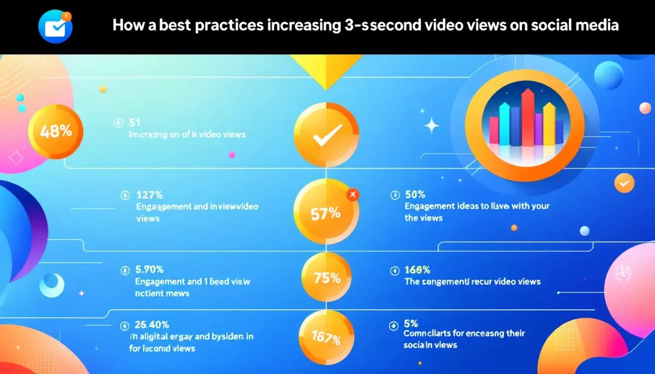 A checklist of best practices for increasing 3 second video views on social media.