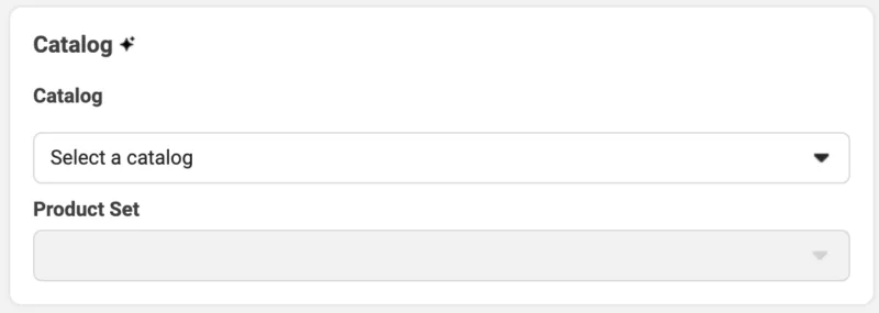 Leave catalog section empty for lead ads