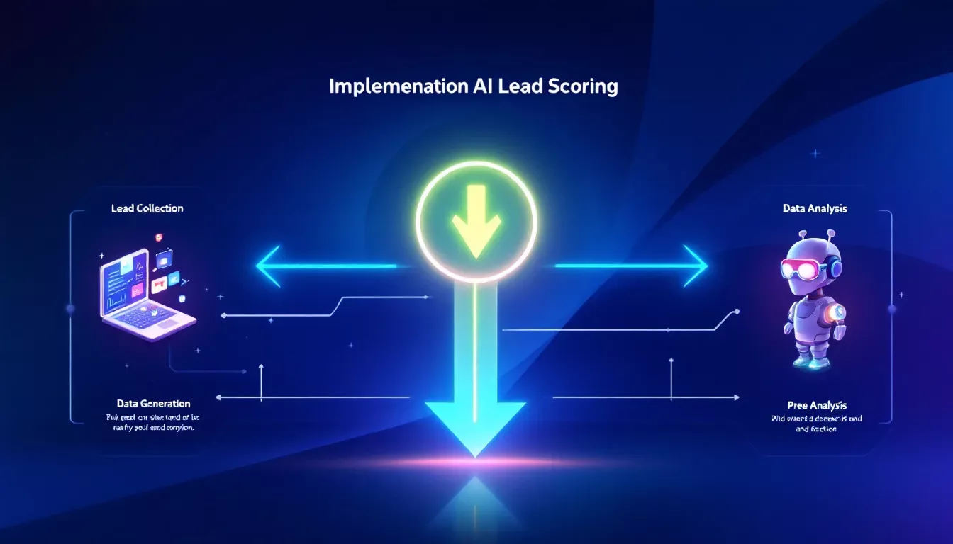 A flowchart demonstrating the implementation of AI lead scoring in a sales process.