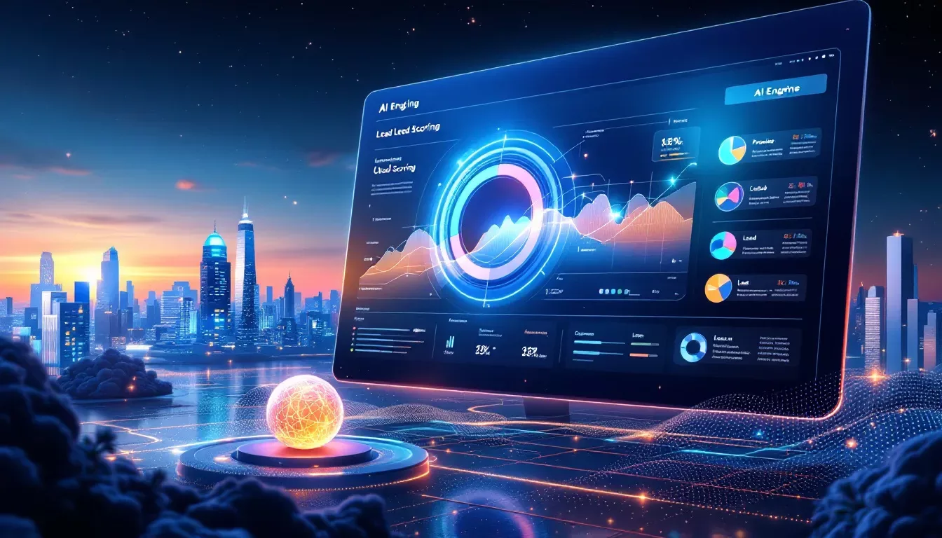 An illustration depicting AI-powered lead scoring in action, showcasing how to use AI for lead scoring.