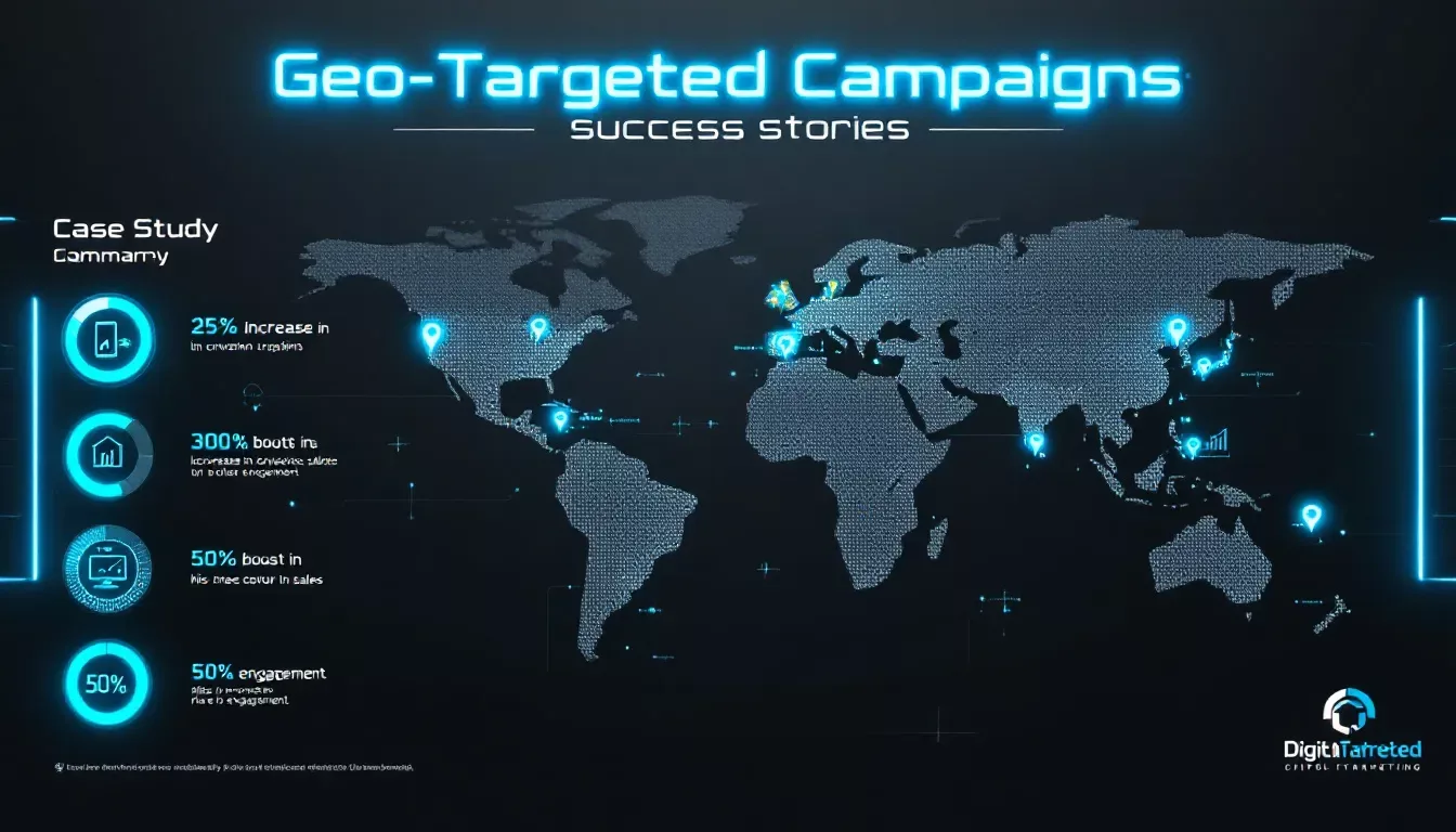 A case study summary showcasing successful geotargeted campaigns and their results.