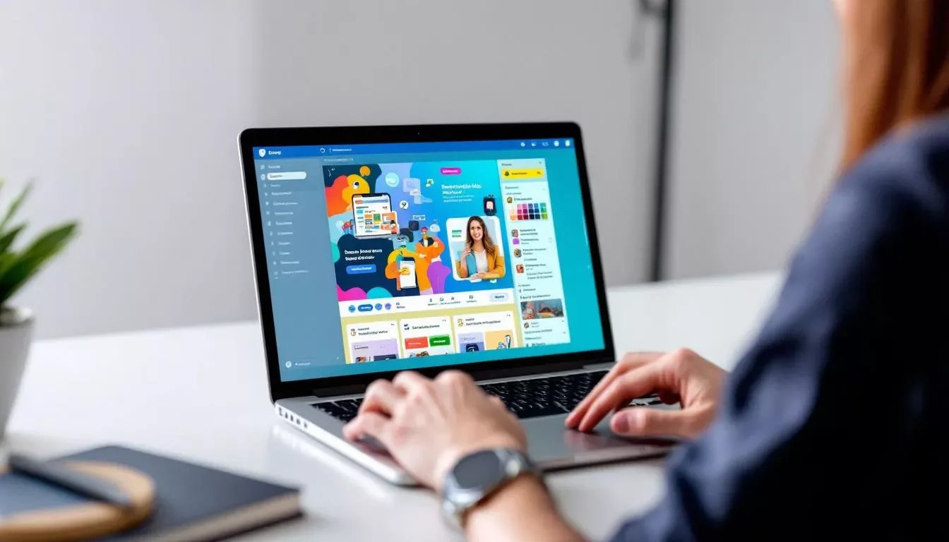 An individual creating their own Facebook ad using Canva.