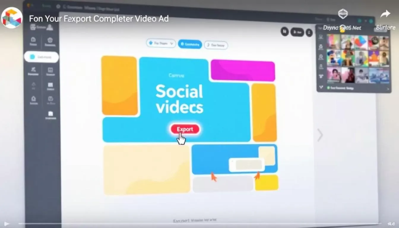 Exporting a completed video ad from Canva, illustrating the final steps.