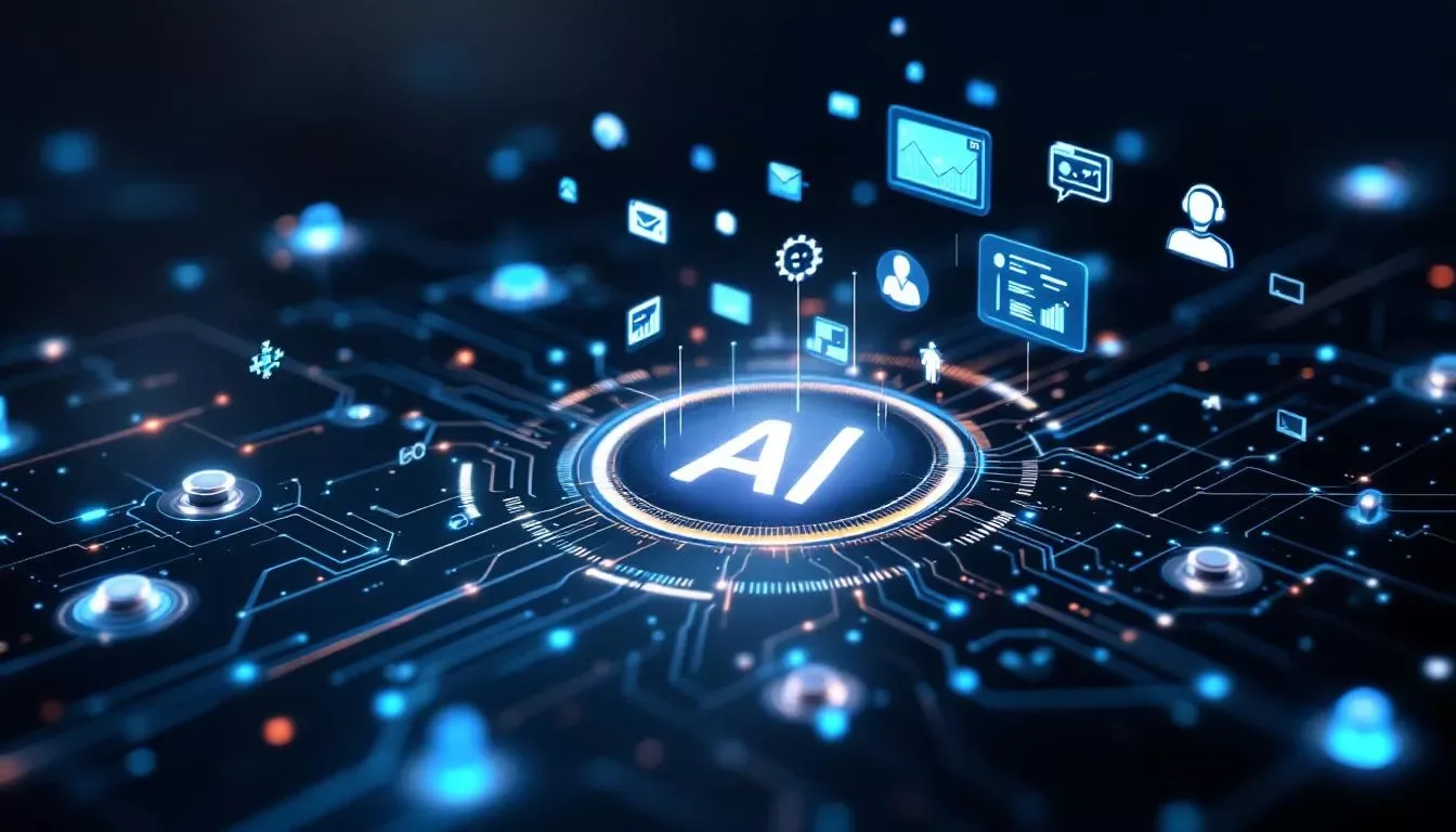 An illustration representing AI lead follow-up processes.