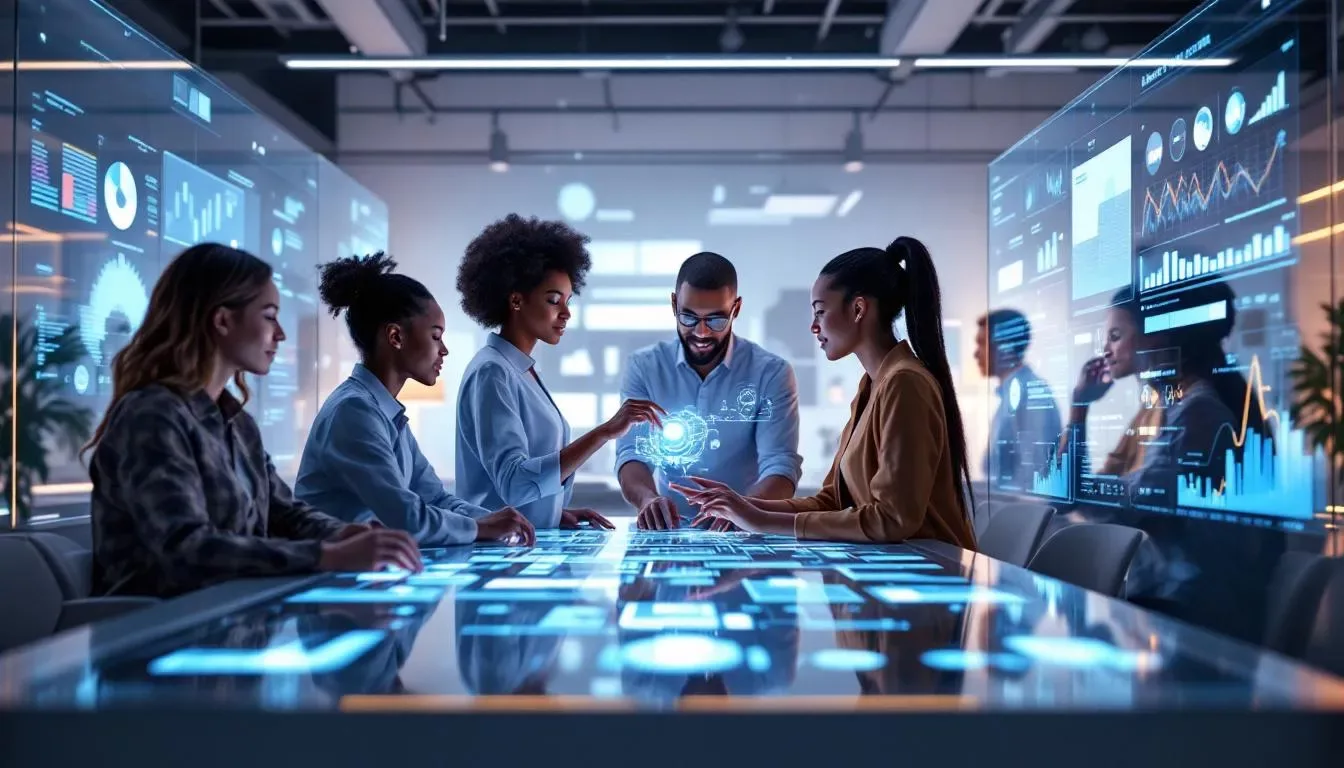 A sales team utilizing AI tools for lead follow-up.