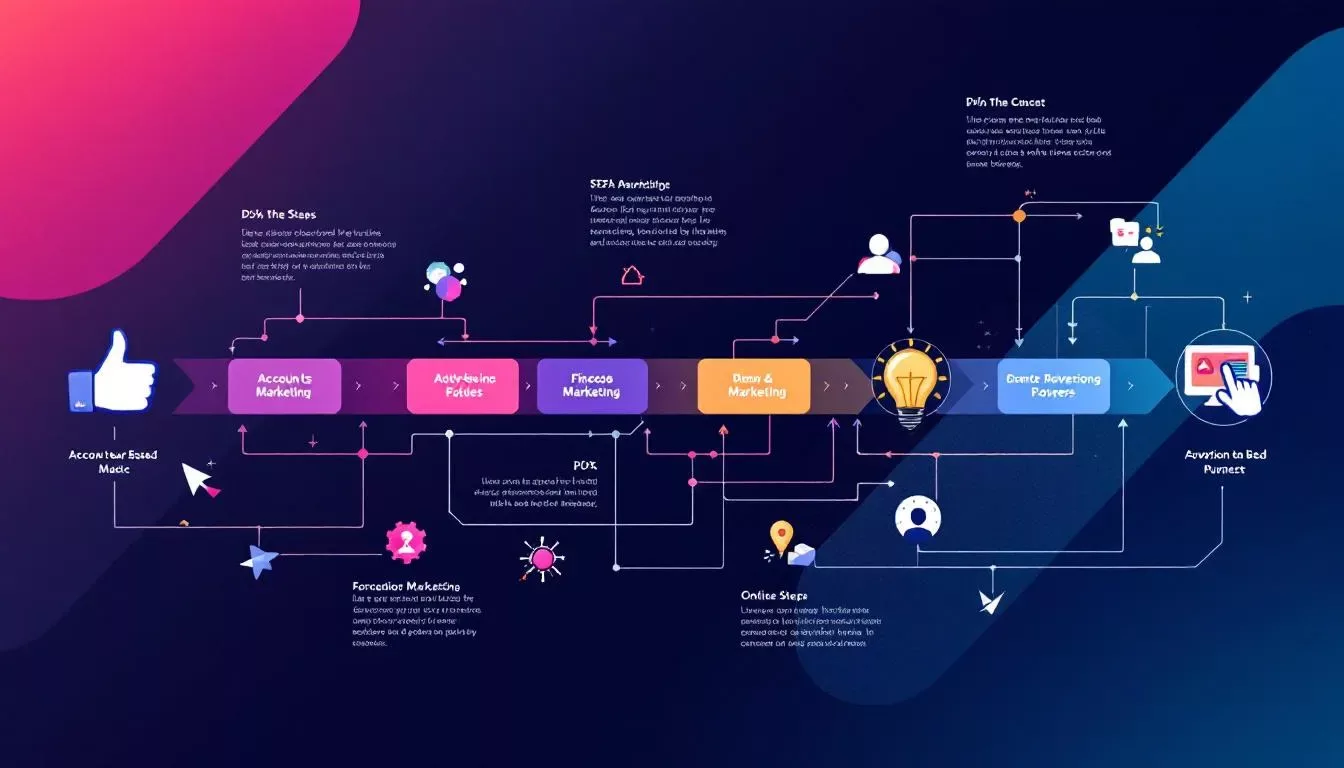 A flowchart depicting the account based marketing process for fintech lead generation.