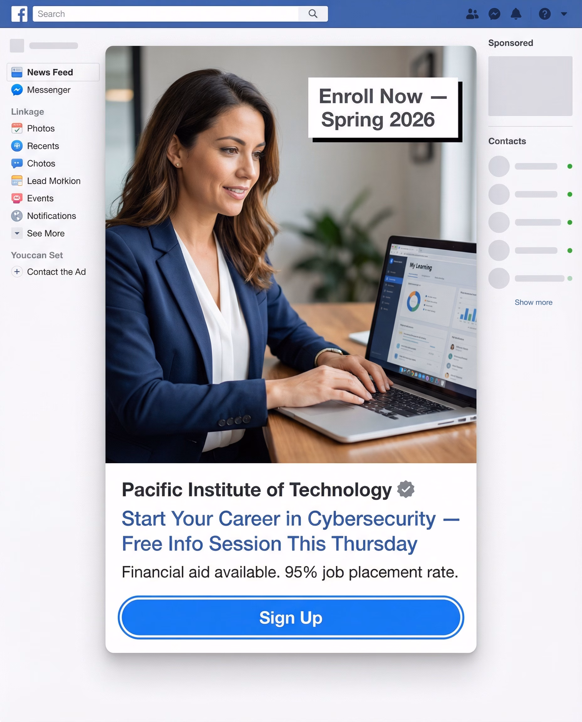 Fitness Facebook lead ad example — free gym trial membership