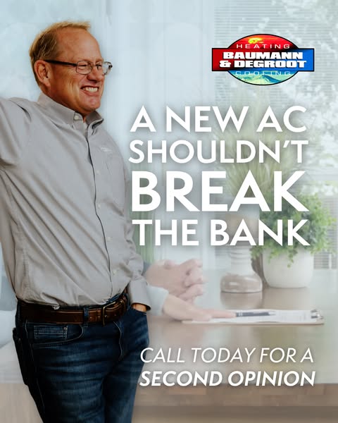 HVAC Facebook lead ad example: second opinion on AC quote angle from Baumann and DeGroot