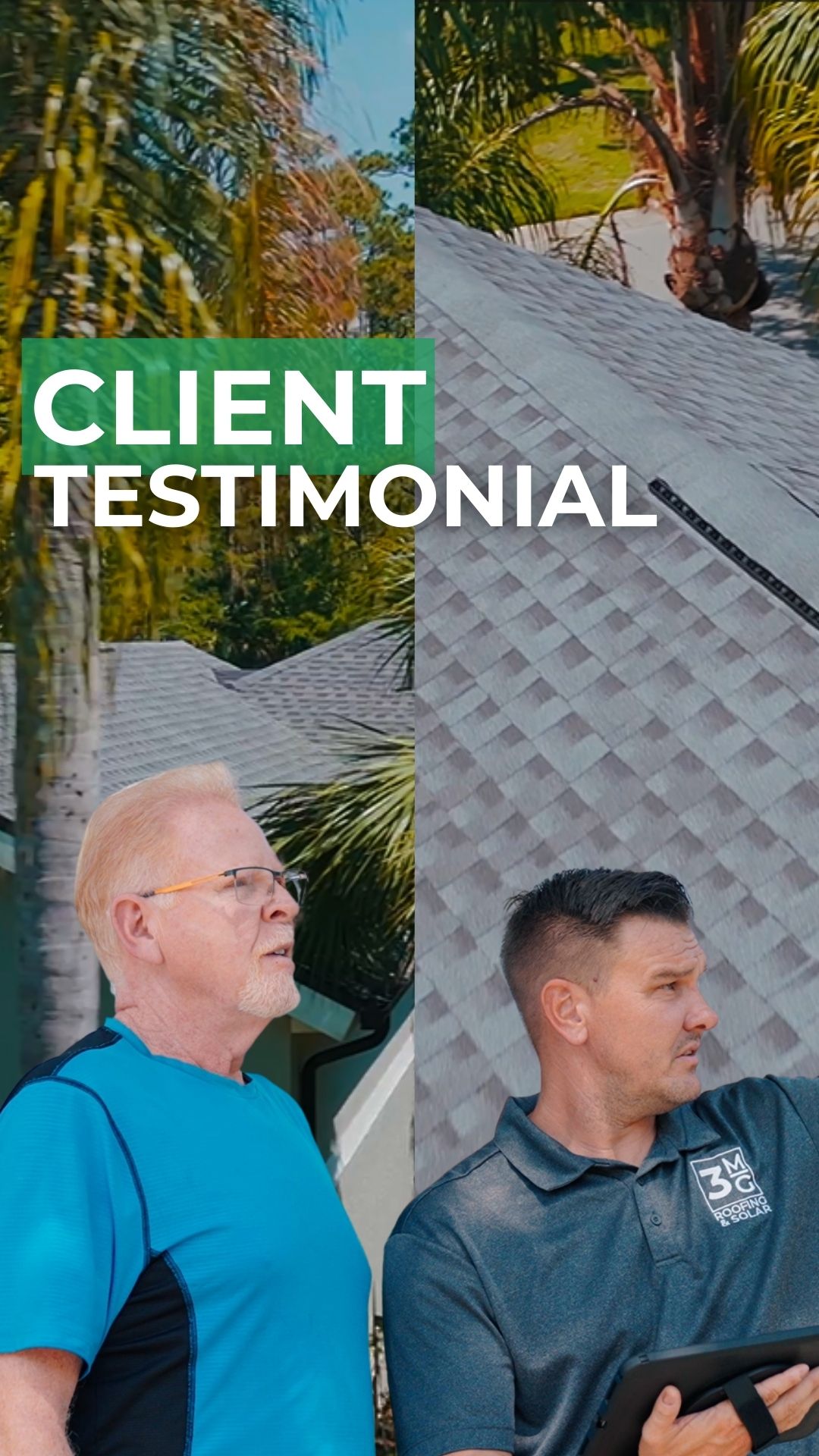 Roofing Facebook lead ad example: anti storm chaser positioning from 3MG Roofing and Solar