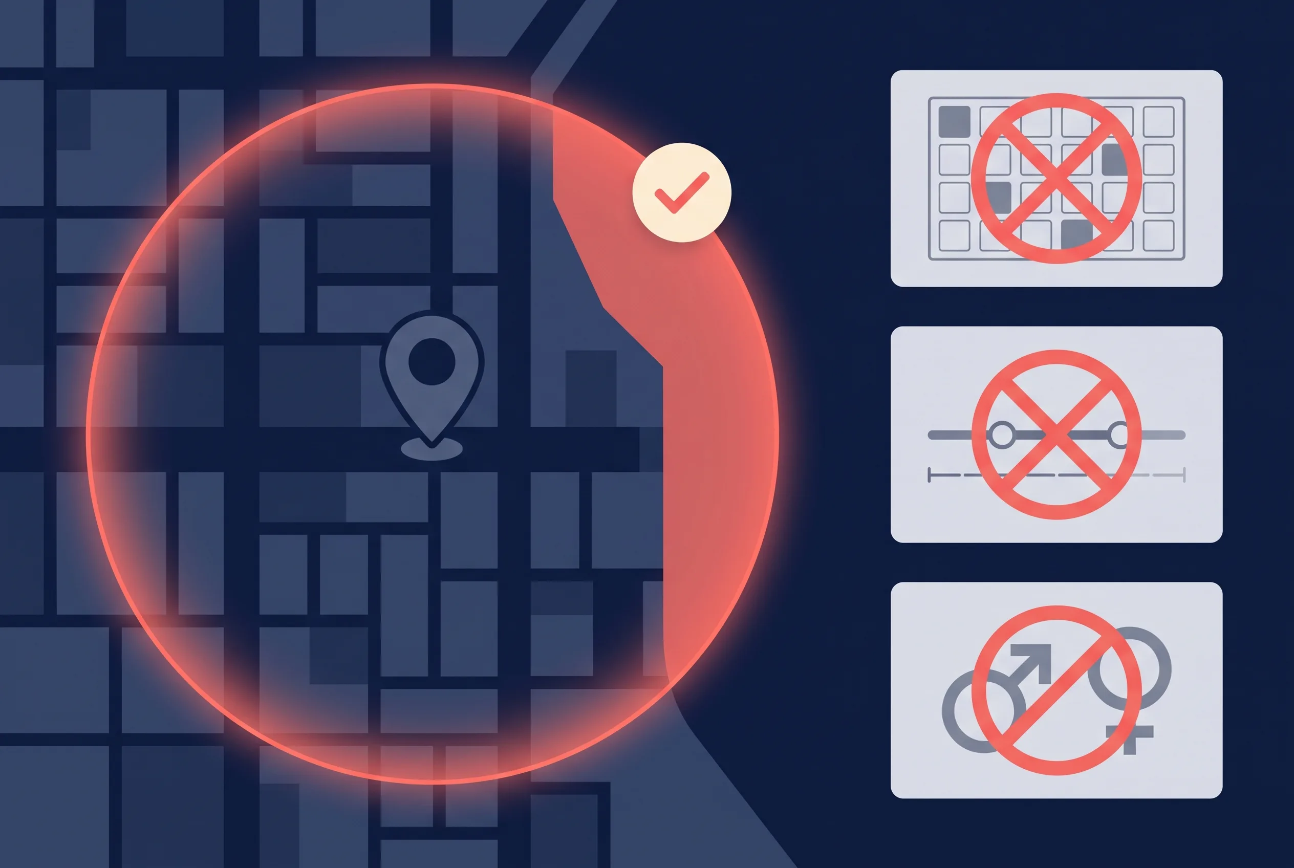 What Meta’s Housing Special Ad Category allows: a wide location radius is permitted, ZIP code, age and gender targeting are not