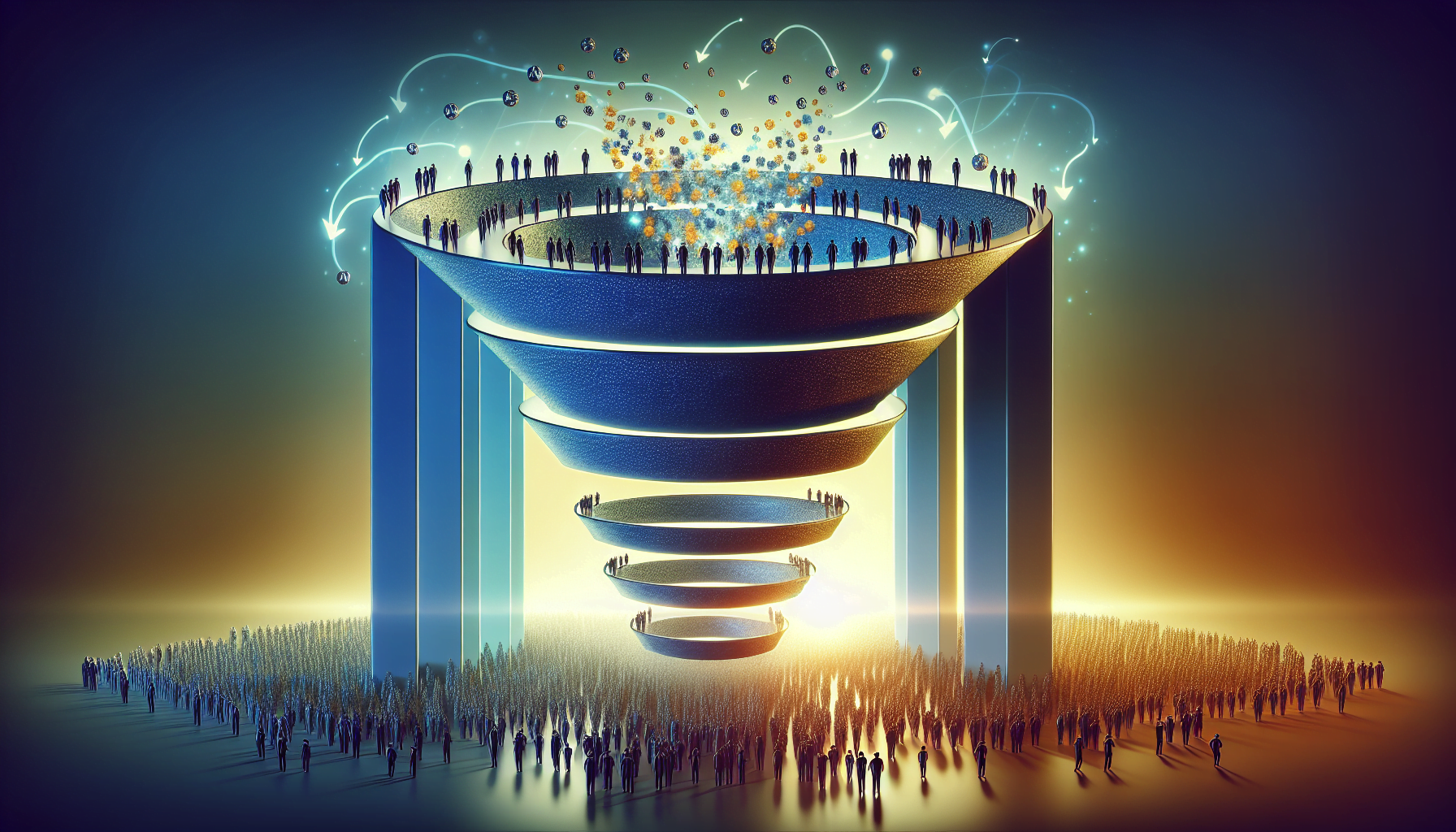 Illustration of a lead generation funnel